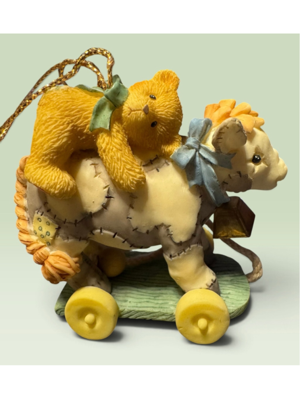Cherished Teddies Cow with Teddie Hanging Ornament Antique Toy #707120 - Picture 2 of 7